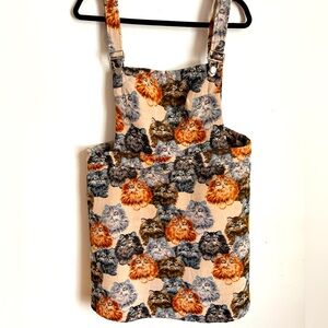 Cat Print Overall Dress XL